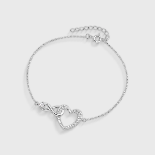 Βραχιόλι  από επιροδιωμένο Ασήμι 925° και καρδιές, Vogue